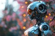 Robot Gazing Amidst Cherry Blossoms.
A robotic figure admires cherry blossoms, blending nature and technology.