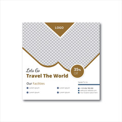 Wall Mural - creative poster design for travel agency business promotion.A4 flyer, leaflet, brochure and free illustration