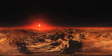 Wall Mural - mars, hdri, environment map , round panorama, spherical panorama, equidistant projection, 360 high r
