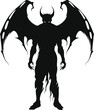 Silhouette bat devil in the human body. Men spirit with bat wing in different posture. Illustration about ghost and fantasy for Halloween theme. AI generated illustration.