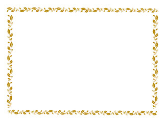 Wall Mural - Vector golden frame with leaves, vector floral leaves for text and picture