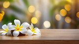 Fototapeta Fototapeta w kwiaty na ścianę - Kwiaty plumerii, hawajski kwiat, dekoracja ścienna, generative ai
