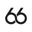 66 Years monogram logo design, vector