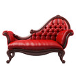 Red chaise lounge isolated on white or transparent background