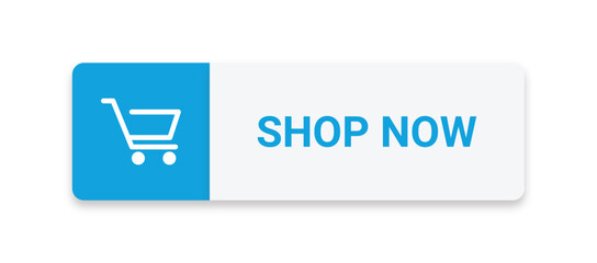 Canvas Print - Shop now button with cart icon for web and mobile vector illustration