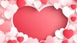 © People - Valentines day frame with hearts on a pink background, and a paper background