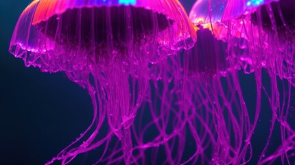 Wall Mural - glowing jellyfish