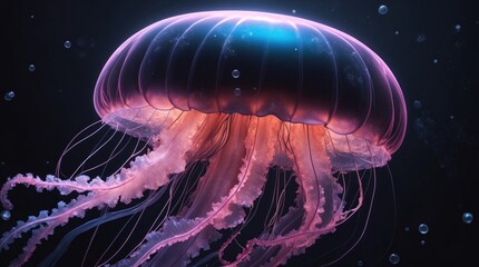 Wall Mural - glowing jellyfish