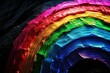 Beautifully detailed rainbow against a deep black background
