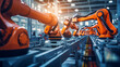 Industrie 4.0, Automatisierung von Produktionsabläufen in einem modernen Industriebetrieb