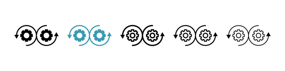 Dev ops vector illustration set. DevOps operation software icon for UI designs.