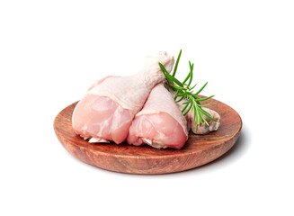 Wall Mural - Raw Chicken Drumsticks Isolated, Uncooked Poultry Legs, Fresh Hen Meat, Fresh Chicken Drumstick