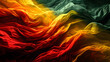 Celebrate racial equality and justice with a red, yellow, and green banner in a wave style background for Black History Month,