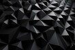 3D rendered surface with black extruded triangles. Generative AI