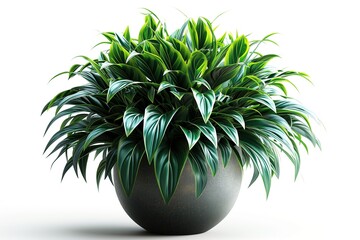 Wall Mural - Houseplant in pot isolated on white background