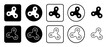 Icon set of spinner symbol. Filled, outline, black and white icons set, flat style.  Vector illustration on white background