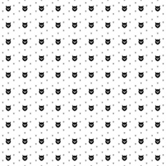 Wall Mural - Square seamless background pattern from geometric shapes are different sizes and opacity. The pattern is evenly filled with big black owl head symbols. Vector illustration on white background