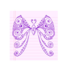 Aufkleber - Cute Doodle Butterfly Vector Illustration Art Design