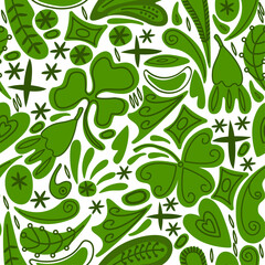 Wall Mural - floral abstract seamless pattern in doodle style vector