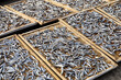 salted fish production, the process of drying small fish or anchovies and drying fish at fishing ports in Indonesia.