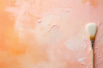 Wall Mural - Brush backdrop, Peach Fuzz trend color concept. Background with selective focus and copy space