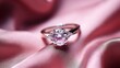 Enchanting Elegance: Sparkling Diamond Ring on Luxurious Velvet, a Captivating Symbol of Love and Romance