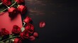 Passionate Love Blooms: Red Roses and Blank Paper Inspire Endless Possibilities