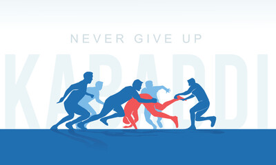 Wall Mural - premium editable vector file of kabaddi players in a game moment best for your digital and print moc