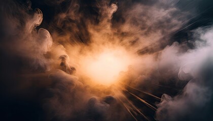 Wall Mural - The smoke in the dark.