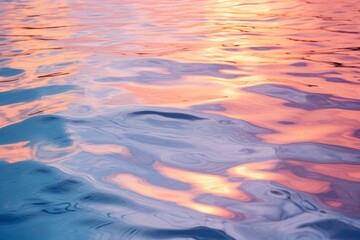 Wall Mural - reflective water surface capturing the colors of a pastel sunset