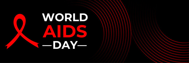 World Aids Day. Minimalist background with red ribbon and Luxury Style. Designed for web, banner, cover, wallpaper, flyer, template, presentation, backdrop, website, etc. vector illustration