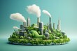 Eco-friendly power plant promoting green industry in a sustainable environment. Generative AI