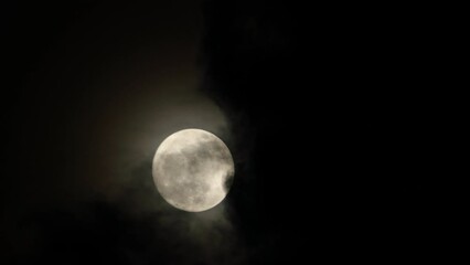 Wall Mural - Full moon and cloud in dark sky