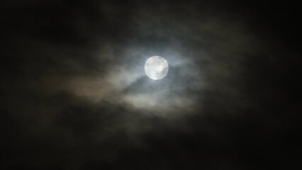 Wall Mural - Full moon and cloud in dark sky