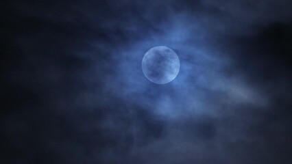 Wall Mural - Full moon and cloud in dark sky