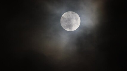 Wall Mural - Full moon and cloud in dark sky