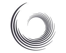 Abstract Line Circle Icon Symbol. Vector Circular Scribble Doodle Round Circles