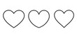 Heart icon set. Heart linear icon. Hearts vector collection.