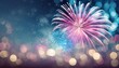 Colorful fireworks bursting in the sky with a brilliant display of glittering sparkles