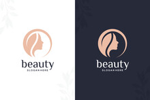 Natural Beauty Salon And Hair Treatment Luxury Logo In Gold Color