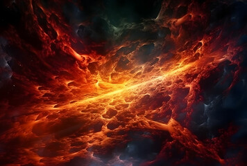 Poster - Close-up of molten lava flowing from a volcano