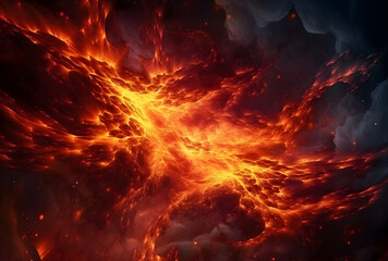 Poster - Close-up of molten lava flowing from a volcano