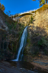 Wall Mural - Queen Tamar's Bridge and waterfall on Tsavkisis  Tskali river in National Botanical Garden (Tbilisi, Georgia)