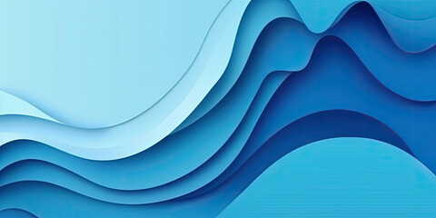 abstract blue wave paper art background. A blue and white abstract background with waves is a versatile design suitable for website backgrounds, social media graphics, and print materials. 