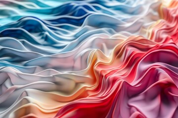 Wall Mural - Abstract 3D rendering pattern in bright colors and wavy shapes.