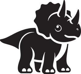 Wall Mural - Cartoon Triceratops Silhouette