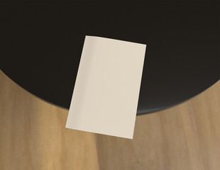 Poster - Showcase your content with this 3D illustration of a blank brochure mock-up, featuring a simple and harmonious background. 11'' 8.5'' size.

