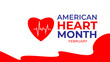 National Heart month is observed every year in February, to adopt healthy lifestyles to prevent heart disease (CVD). suit for banner, cover, flyer, poster, backdrop, plain. vector illustration