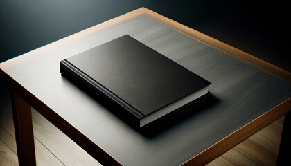 Aufkleber - Black book on a two tone surface, a fusion of modernity and tradition. Generative AI