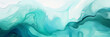 Abstract background depicting liquid ink in cool, icy hues of turquoise and aqua colors